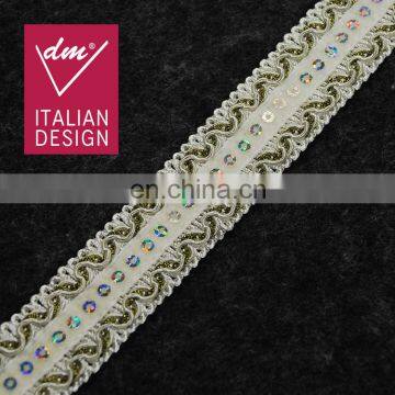 wholesale sequins gold lurex lace trim for decorative