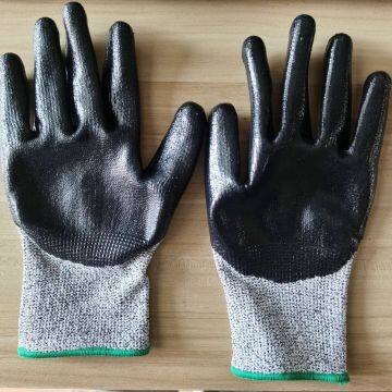 Anti Cut Level 5 13G HPPE Liner Nitrile Smooth Coated Cut Resistant Gloves With CE EN388 4544 photo-5