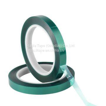 Width 30mm x 33m PET Silicone Adhesive Tape Green Polyester Tape Powder Coating High Temp-in Tape