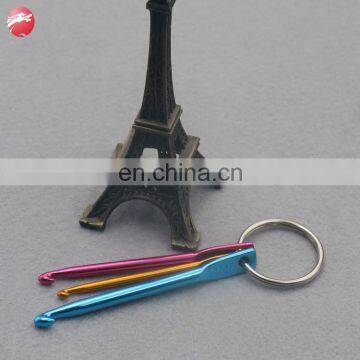 Custom Single Head Hand Sewing Tools Aluminum Crochet Hook For Keychain