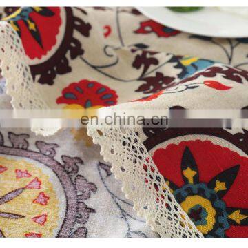 Rectangle Table Cover Medallion&Native American Pattern Tablecloth Cotton Linen Table Cloth