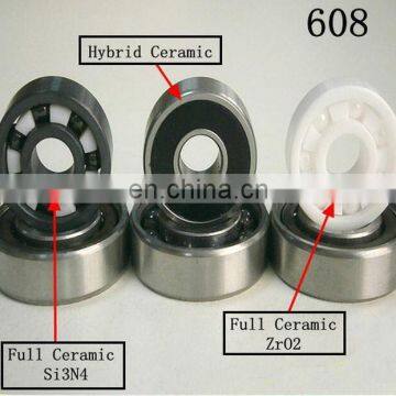 608 Full Ceramic Skate Bearing ZrO2/Si3N4 8x22x7 Ball Bearings