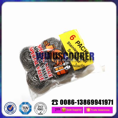 opp bag dish scourer stainless steel 410 scourer clean ball