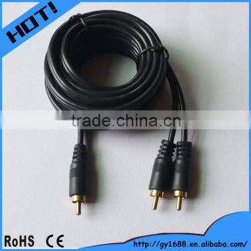 Y type car rca cable 1 to 2 auxiliary cable cord 1M