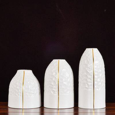 European Simple Light Luxury Large White Ceramic Plant Vase For Home TV Bench Decor photo-4