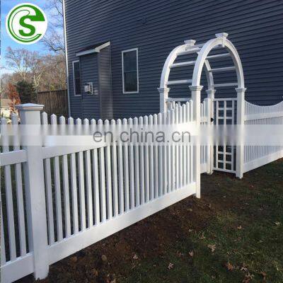 Good quality white pvc fence lawn white picket fence garden edging