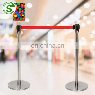 stainless steel crowd control barrier retractable pedestrian control stanchion barriers