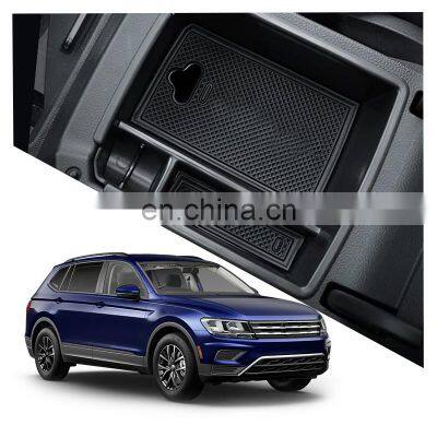 Interior Accessories Parts Silicone Armrest Rest Storage Box Center Control Console Organizer Tray For VW Tiguan 2018-2021