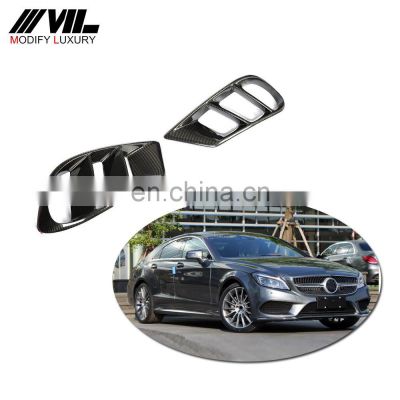 Carbon Fiber Front Bumper Air Vent Cover Trim Fog lamp Mesh Grill Frame For Mercedes Benz CLS W218 sport 2014-2017