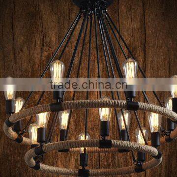Hot Sale Loft Vintage Rope Pendant Lamp