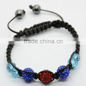 Fashion Shamballa Bracelet With 3PCS Clay Crystal Ball