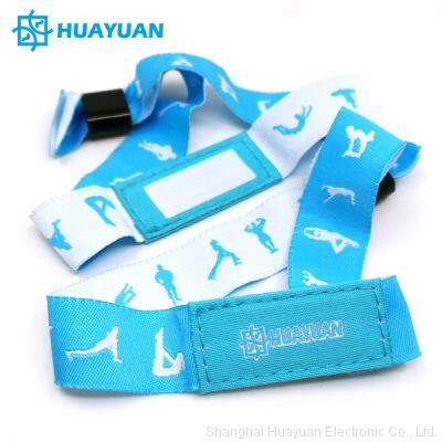 13.56MHz LOGO printed and barcode NFC wristband Woven RFID Bracelet for Event