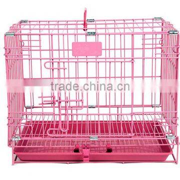 Folding Iron 2 Door Pet Cage with ABS Pan