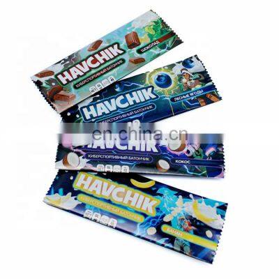 High quality hot sale aluminum foil energy cereal chocolate packaging for candy no odour bar wrapper