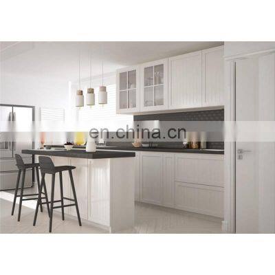 Ready Assemble Modular Islands Handless Cheap Laminated Modern Custom Kitchen Cabinets