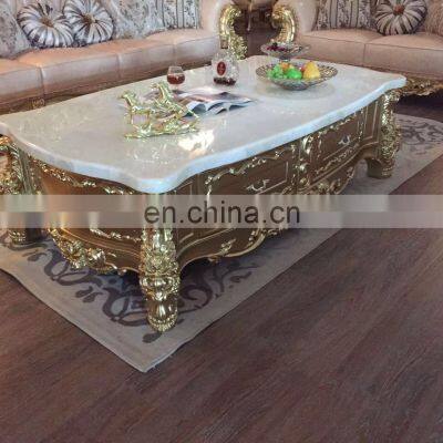 European Luxury Antique Genuine Leather Living Room Sofa Set Living Room Furniture photo-5