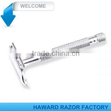 D647 single double edge blade metal handle safety razor