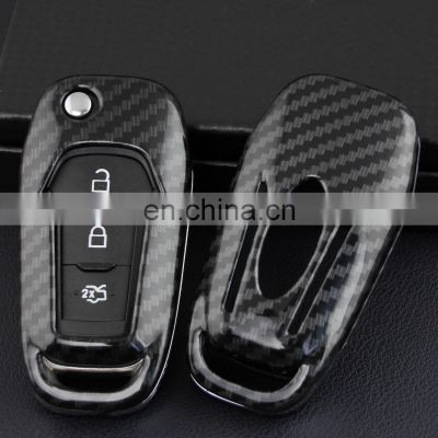 Keyless Black Glossy Carbon Fiber Remote Key Shell Cover for Ford Explorer F-150 F-250 Ranger Mondeo Lincoln Smart Key Casing