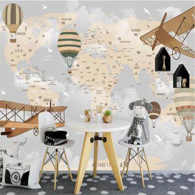Custom 3D Modern Fresh Cartoon Sports World Map Background Mural Wallpaper for Kids Room Custom Children School Decor Wall Paper Drop Ship photo-3