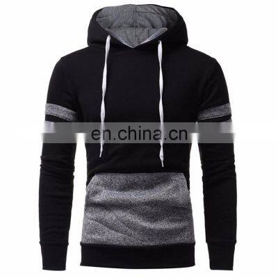 Sialwings black with gray custom strip style fleece hoodies & sweatshirts for men