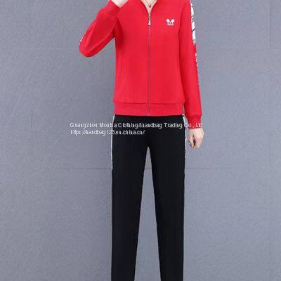 Sports Suit Women's Spring And Autumn Women's Casual Suit Stand-Up Collar Sweater Women's Running Two-Piece Set photo-4