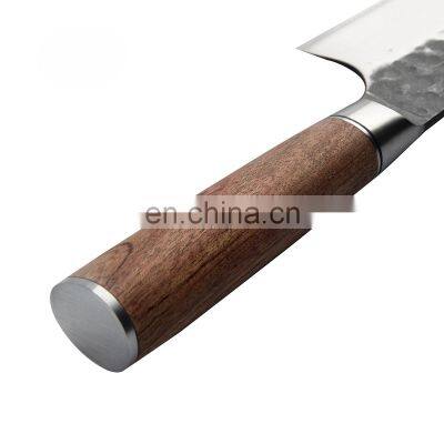 Professional Custom 7.2 Inch Kitchen Meat Cutting Knives Double Steel Head Wood Handle Stainless Steel Chinese Chef Knife