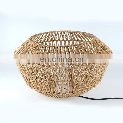 Round Paper Rope Lamp Shade Lantern Woven Rattan Bamboo Pendant Light Handmade Bamboo Lampshade photo-3