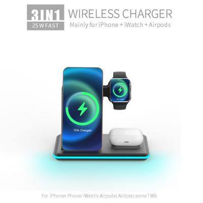 Wireless Phone Charger Station for All Phone Desktop 3 in One Magnetic Quick 23W OEM Qi 3.0 photo-4