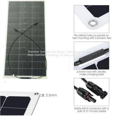 100W 19.8V high efficiency mono flexible solar panel