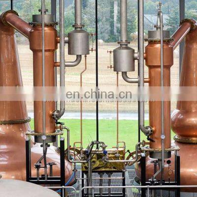 200L-3000L Double Pots Distiller With 6 Plates Copper Column Drain Valve Elbow Dephlegmator photo-5