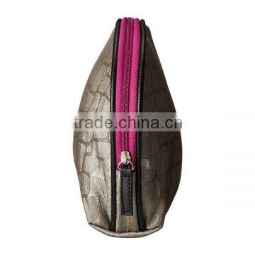 Fashion Gold Stone Pattern 2 Piece Shell Shape Cosmetic Bag Set Leather photo-3