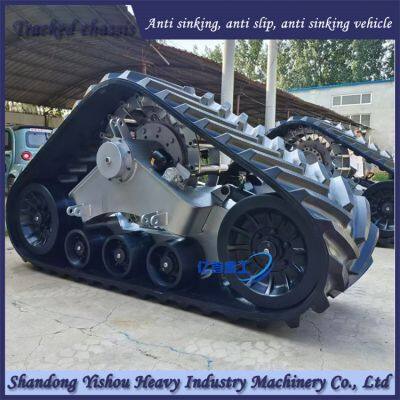 Installation of tracked half chain rail Deere harvester with mud and anti-skid properties