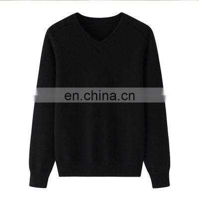 Casual Style Women's 100% Cashmere V-Neck Pullover High Quality Long Sleeves Sweater for Winter OEM Service