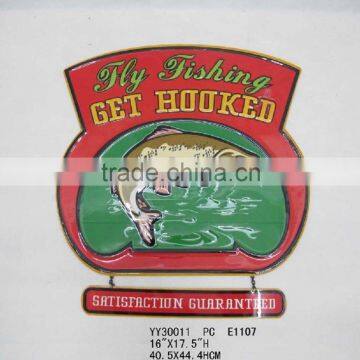 Embosssed metal sign-bait fishing sign