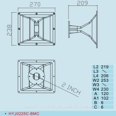 225C Fiberglass 2 Inch Throat Professional Speaker Horn photo-2
