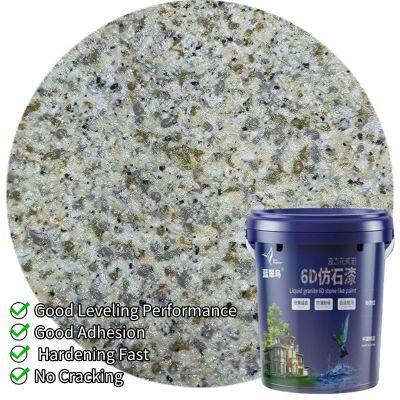 Blue Kingfisher New Form Exterior Wall Liquid Granite Stone Paint Strong and Scratch Resistant