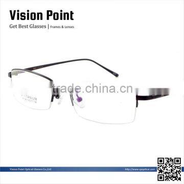Half-rim Half Titanium 2014 New Style Model Eyewear Glasses Frame Made in Danyang Factory