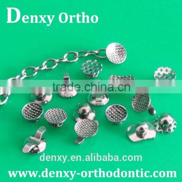 Dental orthodontic weldable lingual buttons round and oval base