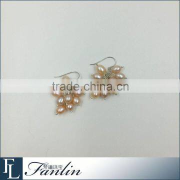 Grape Shape Silver Accessories Freshwater Pearl Earring Hook photo-2