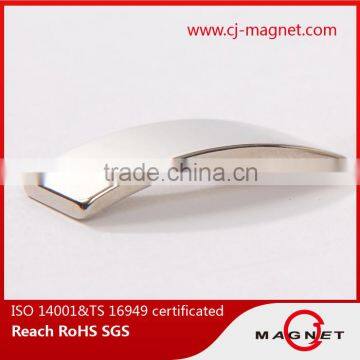 N35H TS16949 arc neodymium magnet with coating nickel manufactuer in Zhejiang China