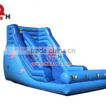 QHIS10 Lovely Balloons Pattern Blue Outdoor Inflatable Slide for Kids