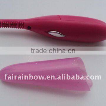 Battery operated lash curler with color-changing indicator