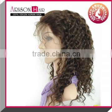 china wholesale 100% virgin brazilian hair full lace wig curly with baby hair