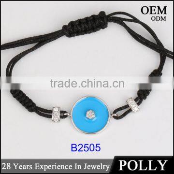 Lovely Cute 925 Sterling Silver Fabric Bracelet Shell Women Bracelet photo-3