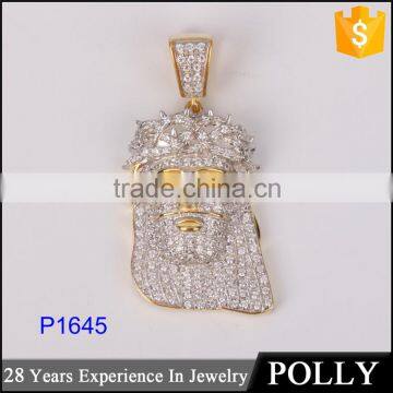 China factory wholesale brass or silver hip hop jewelry pendant jesus pendant