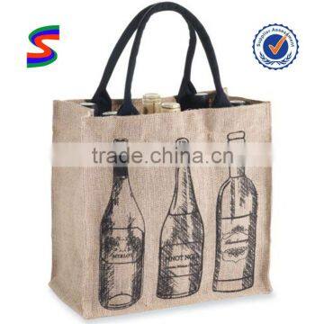 newest design reusable eco-friendly six pack Jute wine bag