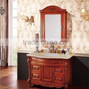 Classic style oak wood sink vanity bathroom cabinet