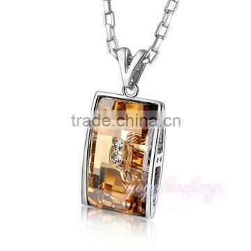 Latest design women gold retangle pendant fashion necklace 2016