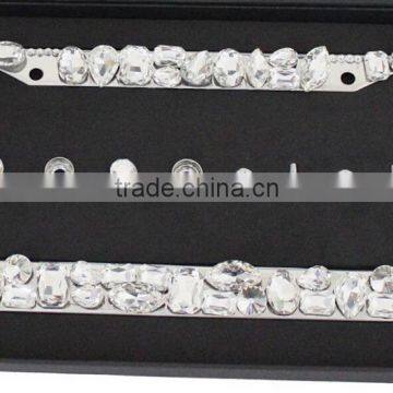 Luxury Diamond Rhinestone License Plate Frames Custom Clear Crystal License Plate Frame photo-3