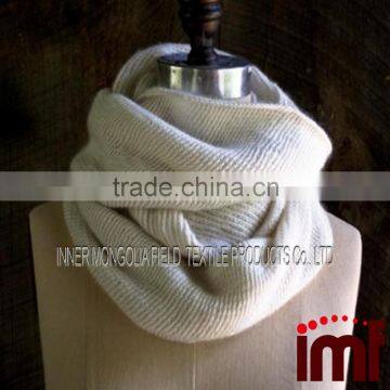 Cashmere Ribbed Knit Circle Scarf